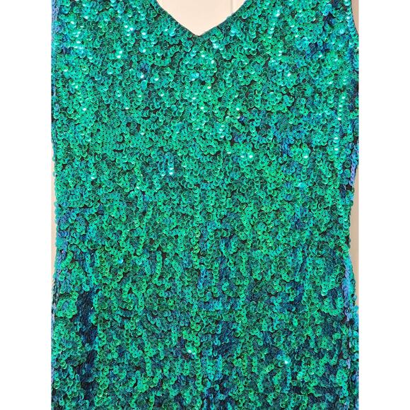 PrettyGuide Sz. L Sequin Cocktail Dress V Neck Bodycon Glitter Formal Mini Dress - Picture 4 of 8